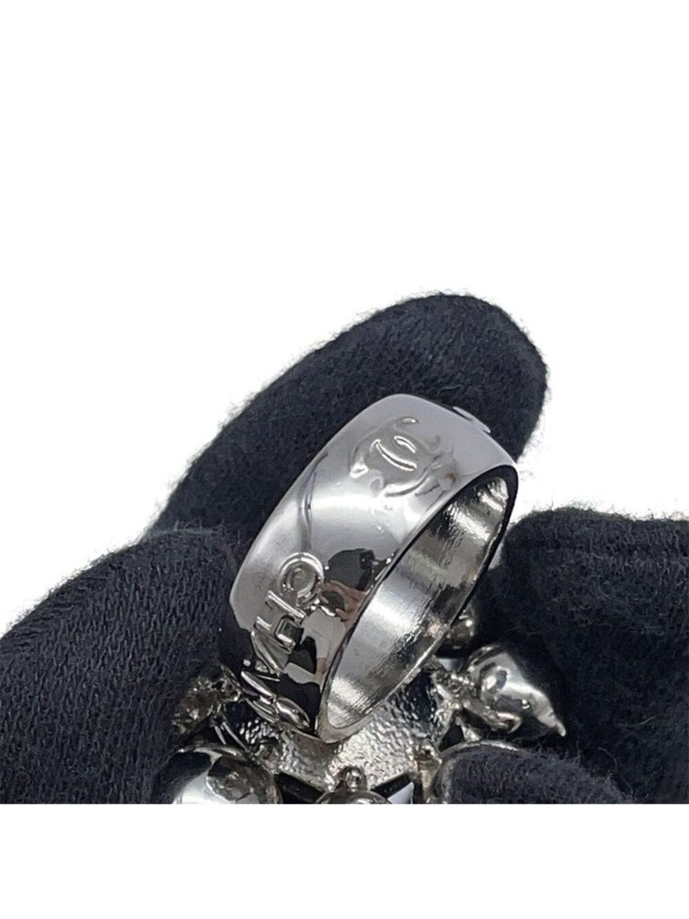 Chanel Ring CC Logo Metal Rhinestone - Picture 7 of 10